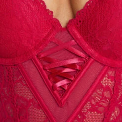 BODY AMPLIFORME DENTELLE ROUGE -Rougegorge Boutique 11250101 Z