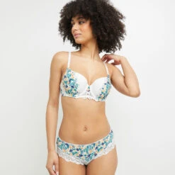 SHORTY MICROFIBRE BLANC/VERT -Rougegorge Boutique 11286606 D