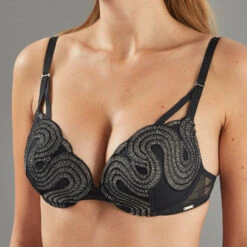 SOUTIEN-GORGE PUSH UP NOIR/ARGENT -Rougegorge Boutique 11296600 Z