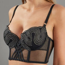 SOUTIEN-GORGE CORBEILLE NOIR/ARGENT 4 SOUTIEN-GORGE CORBEILLE NOIR/ARGENT -Rougegorge Boutique 11297000 Z
