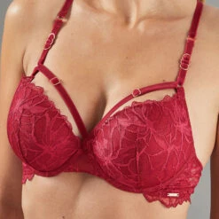 SOUTIEN-GORGE PUSH UP DENTELLE BORDEAUX -Rougegorge Boutique 11299700 Z