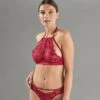 SOUTIEN-GORGE PLONGEANT DENTELLE BORDEAUX