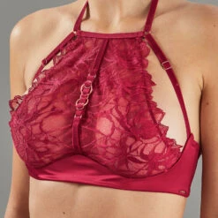 SOUTIEN-GORGE PLONGEANT DENTELLE BORDEAUX -Rougegorge Boutique 11299900 Z