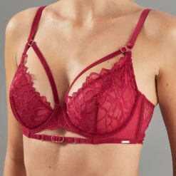 SOUTIEN-GORGE EMBOITANT DENTELLE BORDEAUX -Rougegorge Boutique 11300000 Z