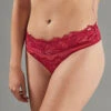 SHORTY STRING DENTELLE BORDEAUX -Rougegorge Boutique 11300300 F