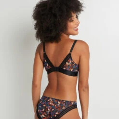 SOUTIEN-GORGE SANS ARMATURES NOIR/ROSE -Rougegorge Boutique 11302500 D