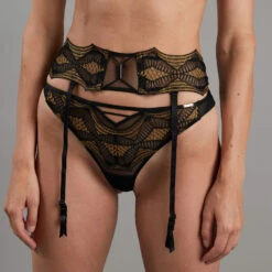 Calypso PORTE-JARRETELLES BRODE MULTICO NOIR