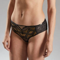 Calypso SHORTY TULLE BRODE MULTICO NOIR