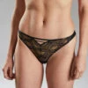 Calypso TANGA TULLE BRODE MULTICO NOIR -Rougegorge Boutique 11309100 F