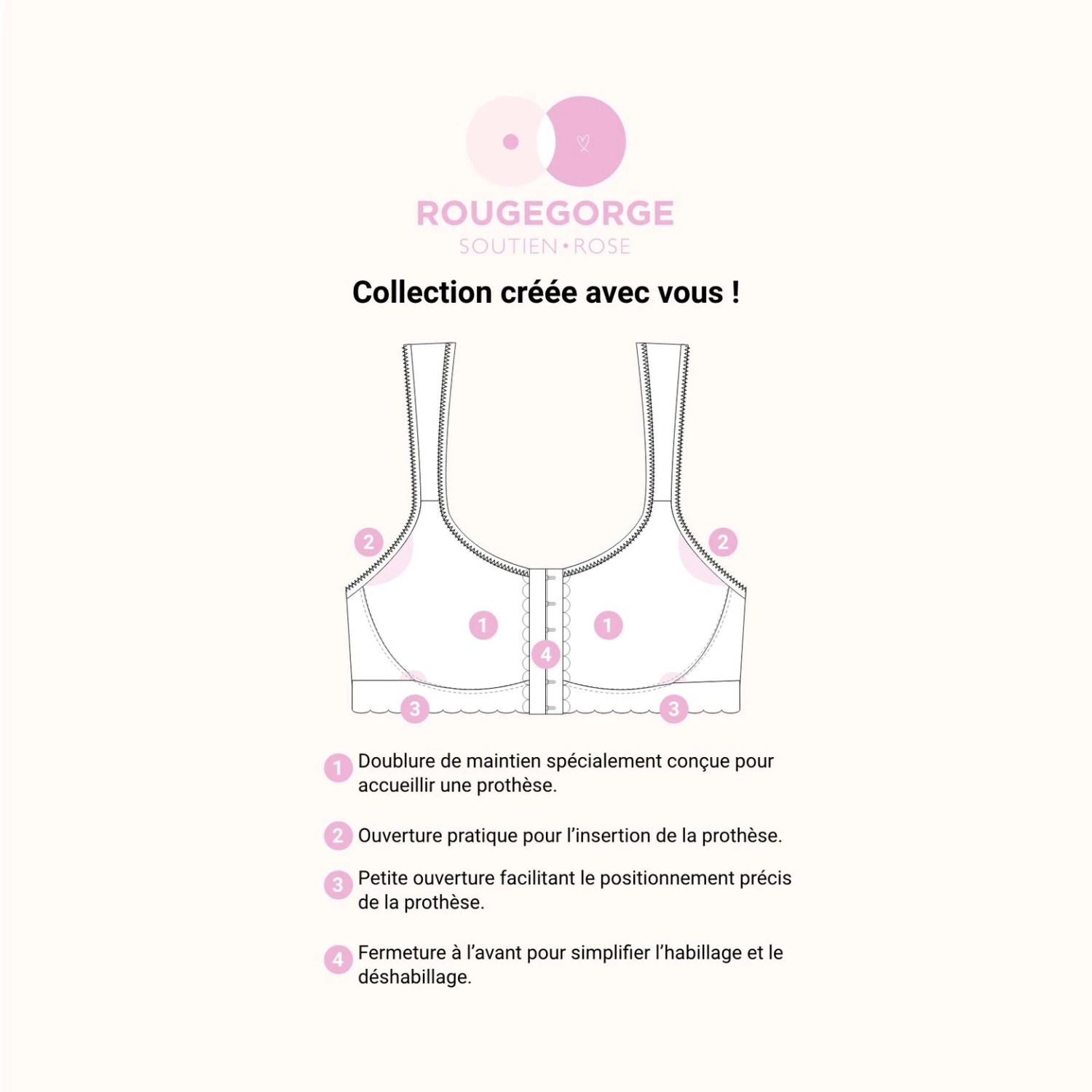 BRASSIERE POST-OP ROSE BRASSIERE POST-OP ROSE -Rougegorge Boutique 11309300 Z