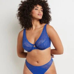 SOUTIEN-GORGE EMBOITANT FOULARD BLEU