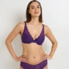 SOUTIEN-GORGE AMPLI FOULARD DENTELLE VIOLET
