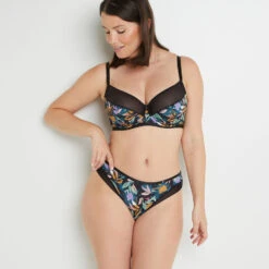 CULOTTE MICROFIBRE MULTICO NOIR -Rougegorge Boutique 20003400 D