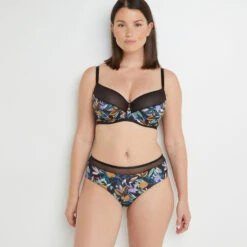 SHORTY MICROFIBRE MULTICO NOIR -Rougegorge Boutique 20003500 D