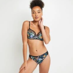 TANGA MICROFIBRE MULTICO NOIR -Rougegorge Boutique 20003600 D