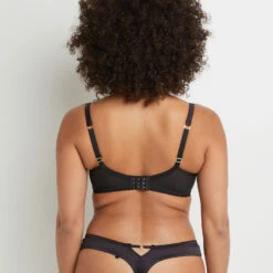 SOUTIEN-GORGE CORBEILLE BRODE MULTICO NOIR -Rougegorge Boutique 20005500 D