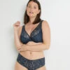 Bianca SOUTIEN-GORGE CORBEILLE DENTELLE PETROLE