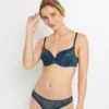 SOUTIEN-GORGE EMBOITANT DENTELLE MULTICO BLEU