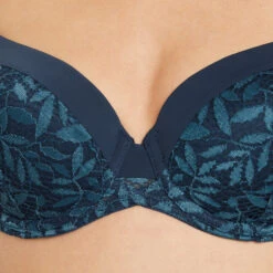 SOUTIEN-GORGE EMBOITANT DENTELLE MULTICO BLEU -Rougegorge Boutique 20009400 Z
