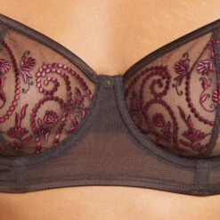 SOUTIEN-GORGE CORBEILLE TULLE BRODE MARRON 4 SOUTIEN-GORGE CORBEILLE TULLE BRODE MARRON -Rougegorge Boutique 20014000 Z