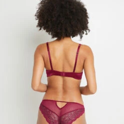 SOUTIEN-GORGE EMBOITANT DENTELLE BORDEAUX -Rougegorge Boutique 20014600 D