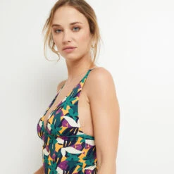 MAILLOT DE BAIN 1 PIECE TRIANGLE MULTICO ROSE 5 MAILLOT DE BAIN 1 PIECE TRIANGLE MULTICO ROSE -Rougegorge Boutique 20016200 D