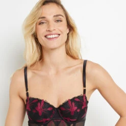 GUEPIERE TULLE BRODE MULTICO NOIR 5 GUEPIERE TULLE BRODE MULTICO NOIR -Rougegorge Boutique 20025100 D