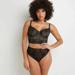 SHORTY STRING TAILLE HAUTE NOIR -Rougegorge Boutique 20025500 D