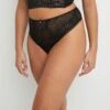 SHORTY STRING TAILLE HAUTE NOIR
