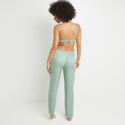PANTALON SATIN MAT Vert Clair -Rougegorge Boutique 20029100 D