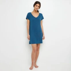 NUISETTE MANCHES COURTES PETROLE