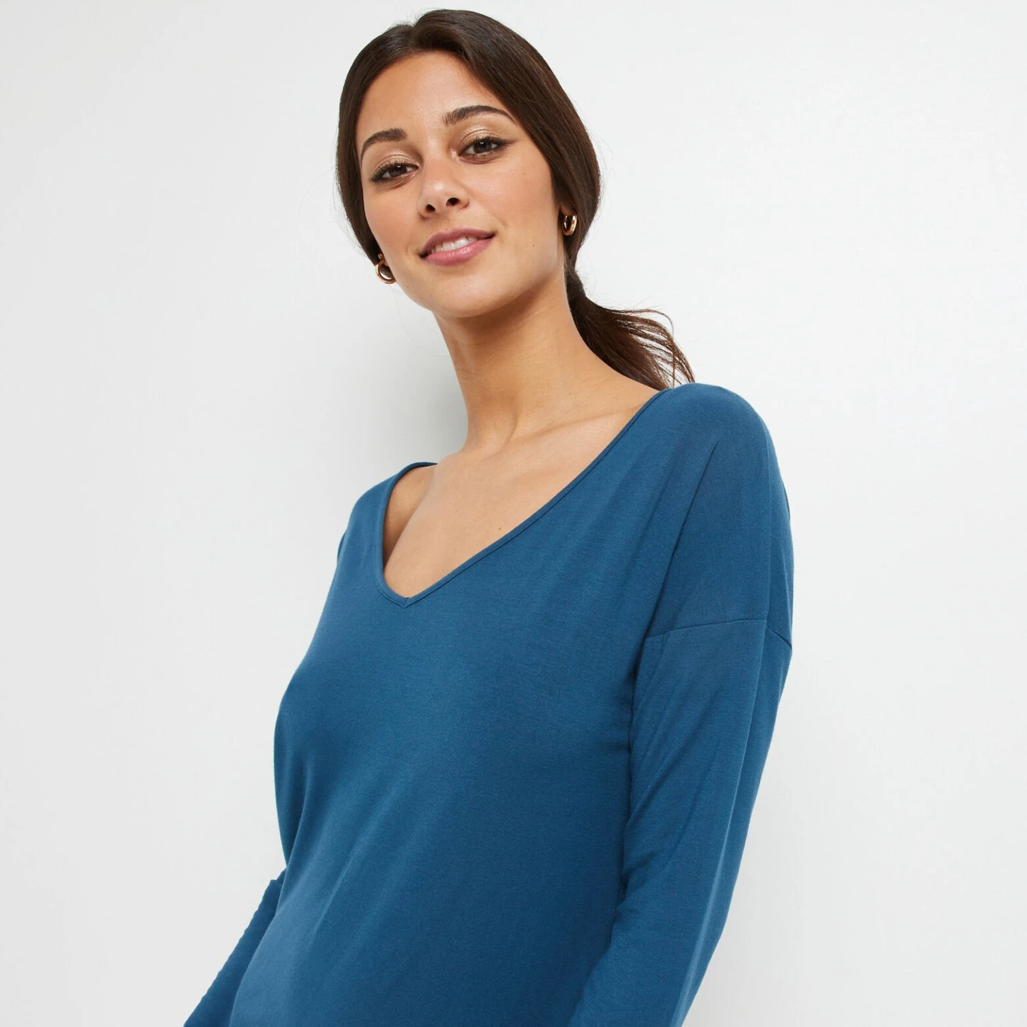 T-SHIRT MANCHES LONGUES PETROLE T-SHIRT MANCHES LONGUES PETROLE -Rougegorge Boutique 20030800 M