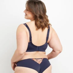 Blanche SOUTIEN-GORGE GRANDS BONNETS MULTICO BLEU -Rougegorge Boutique 20032200 D