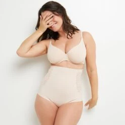 CULOTTE TRES HAUTE MICROFIBRE NATUREL 5 CULOTTE TRES HAUTE MICROFIBRE NATUREL -Rougegorge Boutique 20046100 D