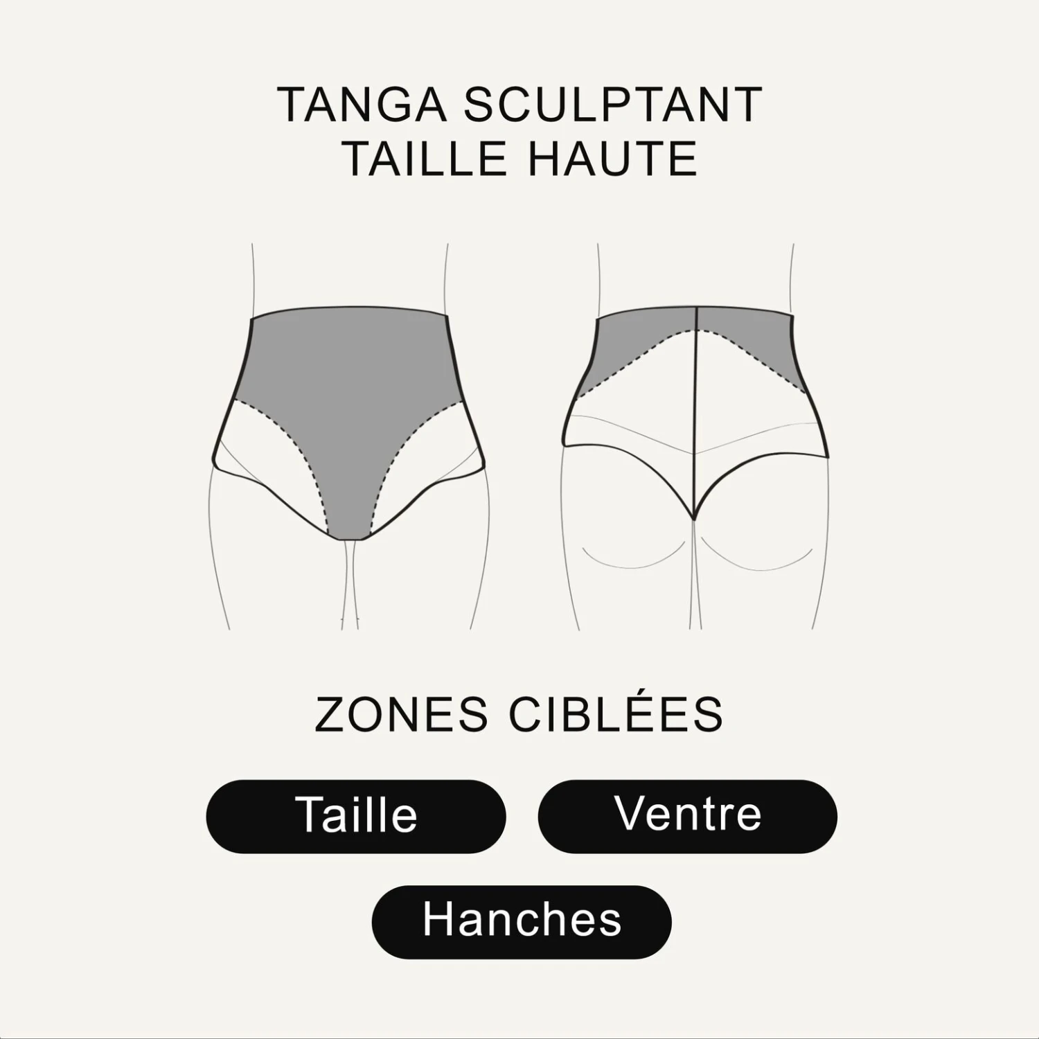 TANGA TAILLE HAUTE MICROFIBRE NOIR TANGA TAILLE HAUTE MICROFIBRE NOIR -Rougegorge Boutique 20046201 M