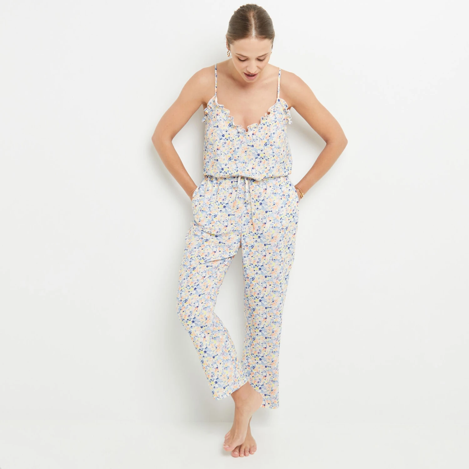 PANTACOURT IMPRIME MULTICO BLEU PANTACOURT IMPRIME MULTICO BLEU -Rougegorge Boutique 20065300 F