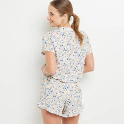 SHORT IMPRIME MULTICO BLEU -Rougegorge Boutique 20065600 D