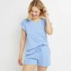TEE SHIRT MANCHES COURTES COTON BLEU CLAIR -Rougegorge Boutique 20065800 F