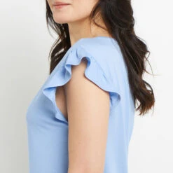 NUISETTE MANCHES COURTES COTON BLEU CLAIR -Rougegorge Boutique 20065900 Z