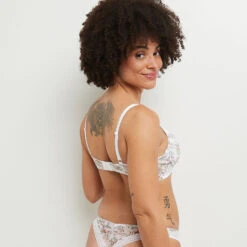 SOUTIEN-GORGE AMPLI EMBOITANT MULTICO BLANC -Rougegorge Boutique 20068500 D