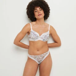 TANGA IMPRIME MULTICO BLANC -Rougegorge Boutique 20068900 D