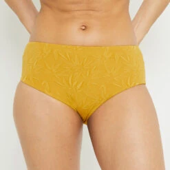 MAILLOT DE BAIN CULOTTE HAUTE JAUNE