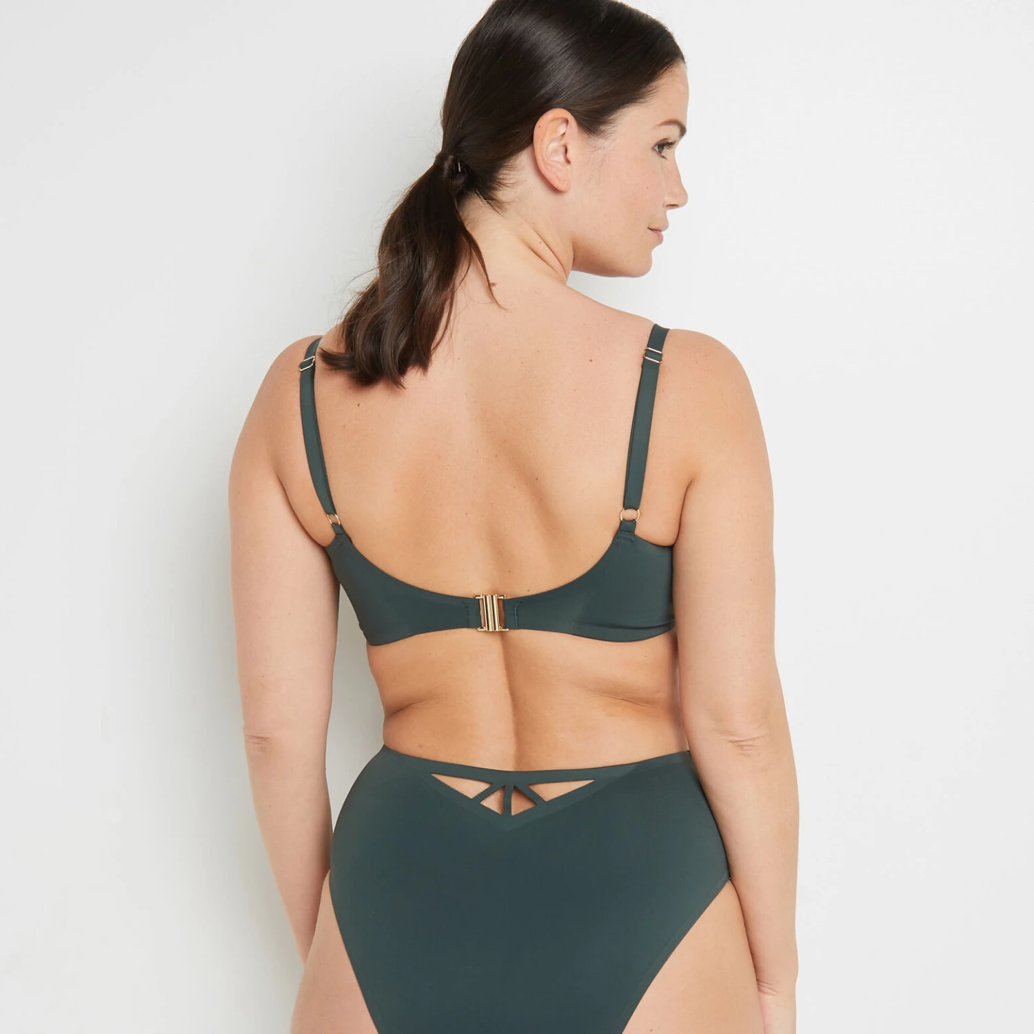 MAILLOT DE BAIN GRANDS BONNETS VERT FONCE Lisa MAILLOT DE BAIN GRANDS BONNETS VERT FONCE -Rougegorge Boutique 20075701 D gt