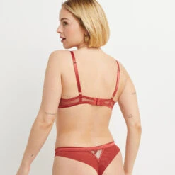 SOUTIEN-GORGE PUSH UP TULLE BRODEE MULTICO ORANGE 5 SOUTIEN-GORGE PUSH UP TULLE BRODEE MULTICO ORANGE -Rougegorge Boutique 20076100 D