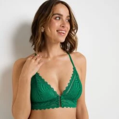 SOUTIEN-GORGE AMPLIFORME SANS ARMATURE VERT 5 SOUTIEN-GORGE AMPLIFORME SANS ARMATURE VERT -Rougegorge Boutique 21152201 D