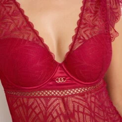 BODY AMPLIFORME DENTELLE ROUGE -Rougegorge Boutique 21170502 Z