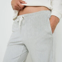 PANTALON DE PYJAMA VELOURS MULTICO BLANC -Rougegorge Boutique 21182400 Z