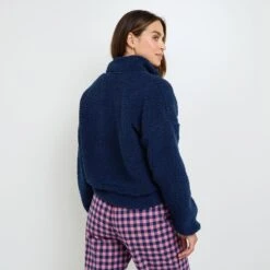 VESTE FOURRURE BLEU 5 VESTE FOURRURE BLEU -Rougegorge Boutique 21199901 D