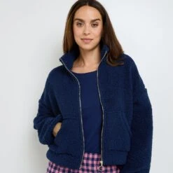 VESTE FOURRURE BLEU 4 VESTE FOURRURE BLEU -Rougegorge Boutique 21199901 Z