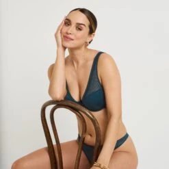 SOUTIEN-GORGE AMPLIFORME DENTELLE BLEU